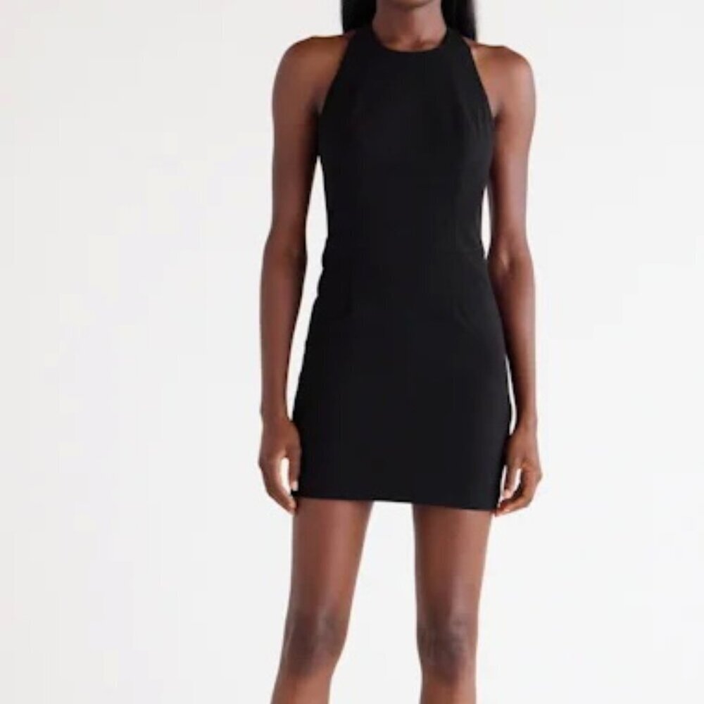 Dress The Population Black Oaklyn Halter Neck Minidress